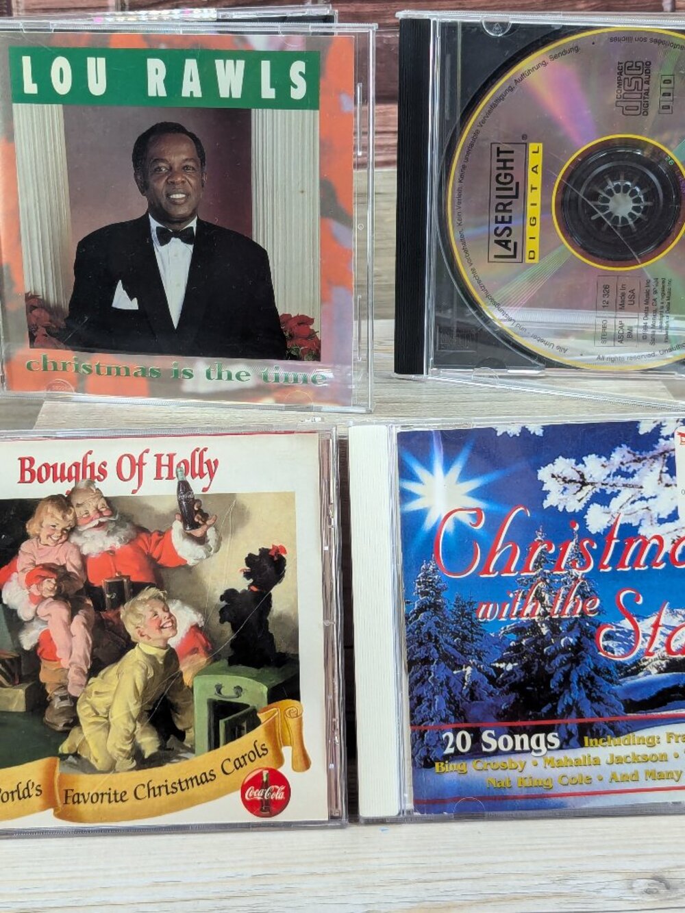 4 CD Christmas Lot Lou Rawls Coca=Cola Boughs of Holly Andy Williams & W/ Stars